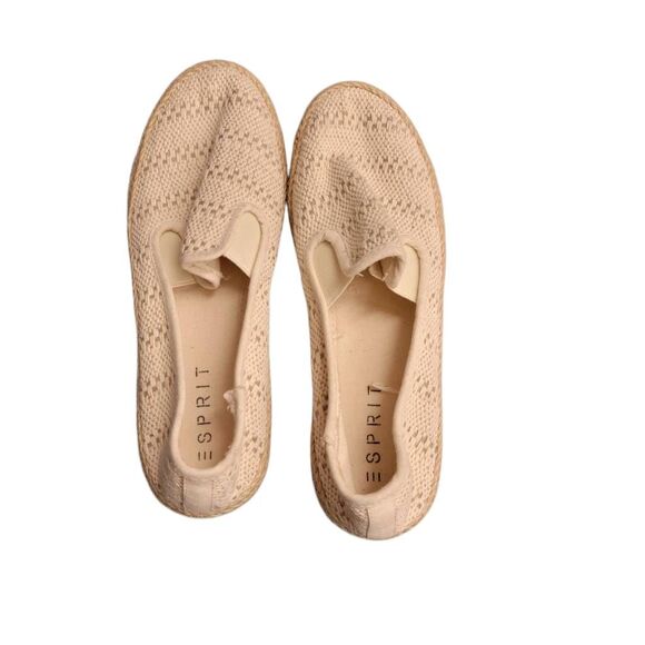 Esprit Nadine Fashion Sneaker Cream Crochet Comfy Loafer Espadrille Shoe - Picture 6 of 10
